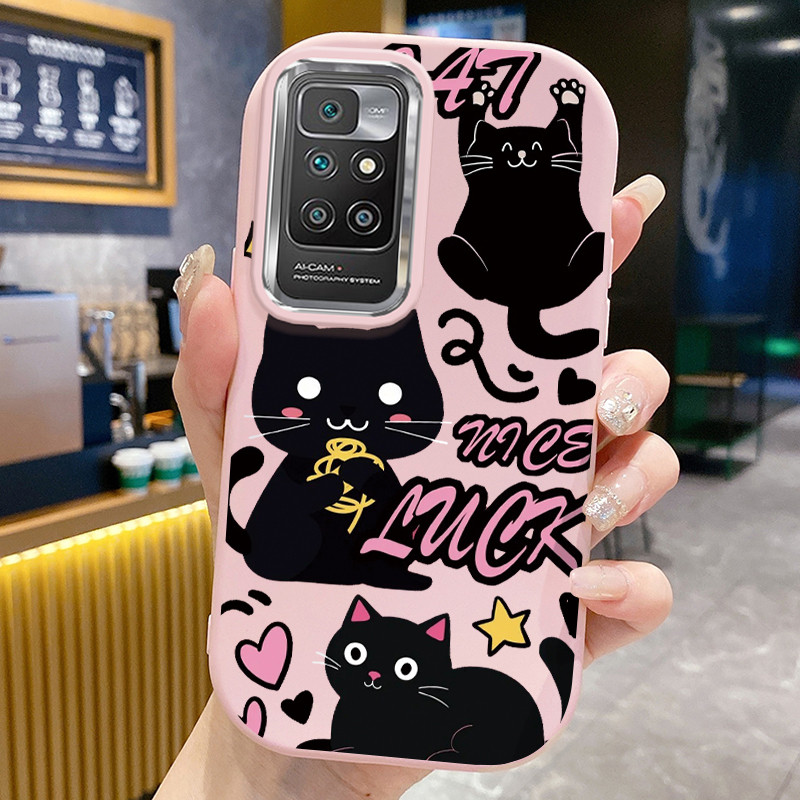 เคส ใช้ได้กับ Xiaomi Redmi 10 10 Prime 10C เคส Black Cat Soft Cover