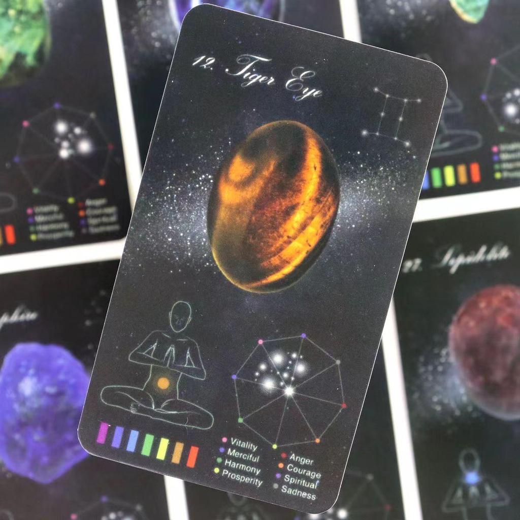 10.3*6 ซม.คริสตัล Healing การ์ด, Oracle Deck เกมอิเล็กทรอนิกส์ Guidebook 60 ชิ้นการ์ด (48 คริสตัลการ์ด & 12 ราศี)