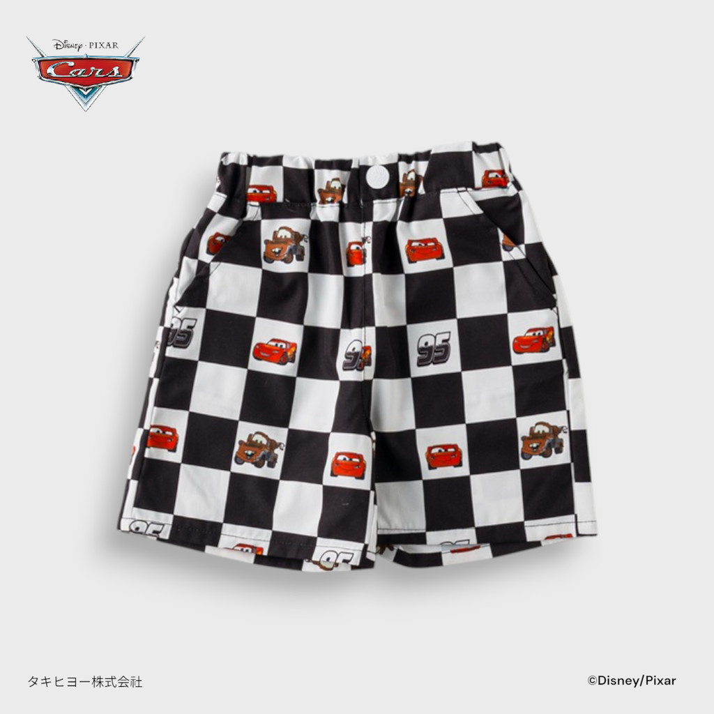 Kids (Size 110-130) กางเกงขาสั้นเด็ก Cars ลายตารางสนามแข่ง ใส่ปุ๊บพร้อมซิ่งปั๊บ สำหรับนักแข่งตัวน้อยสุดคูล!