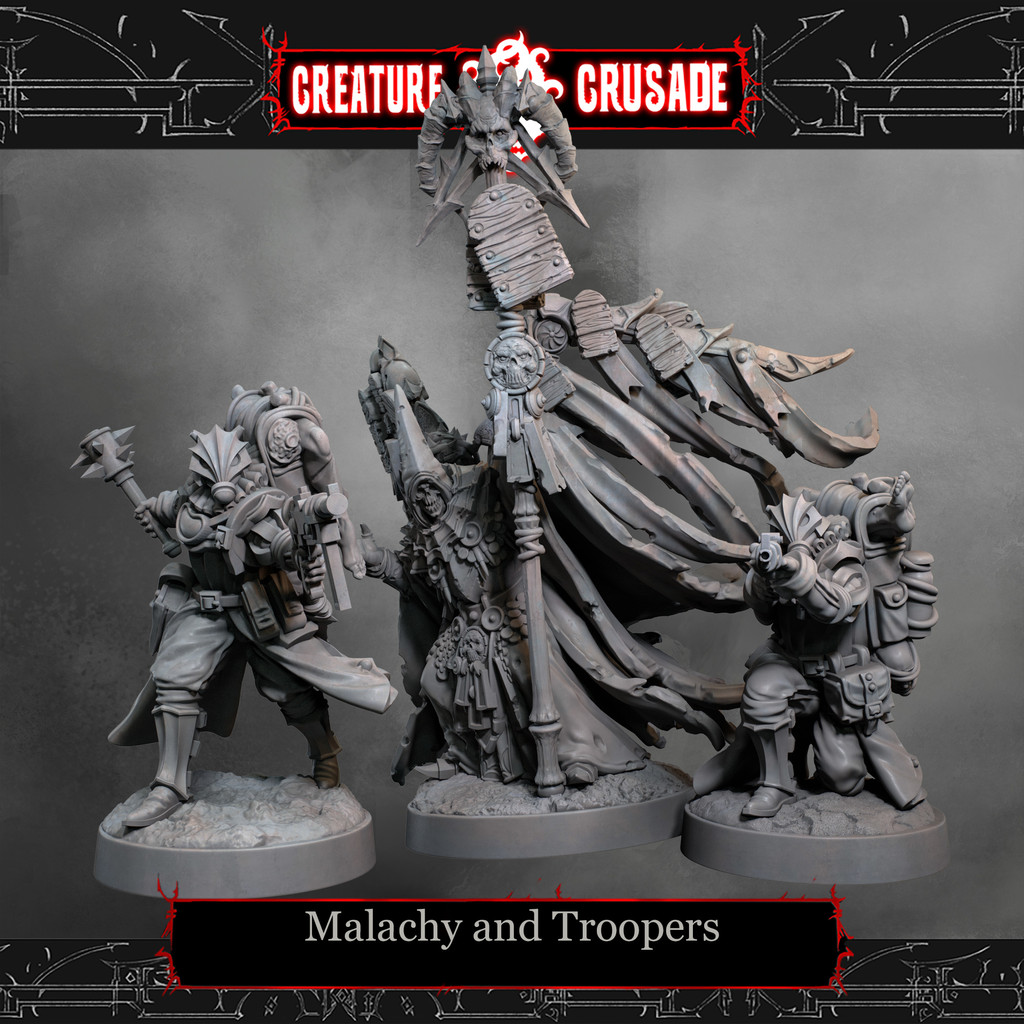 Malachy the Ledger Priest and Guard trench crusade | Resin 3D Printed Miniature 32mm
