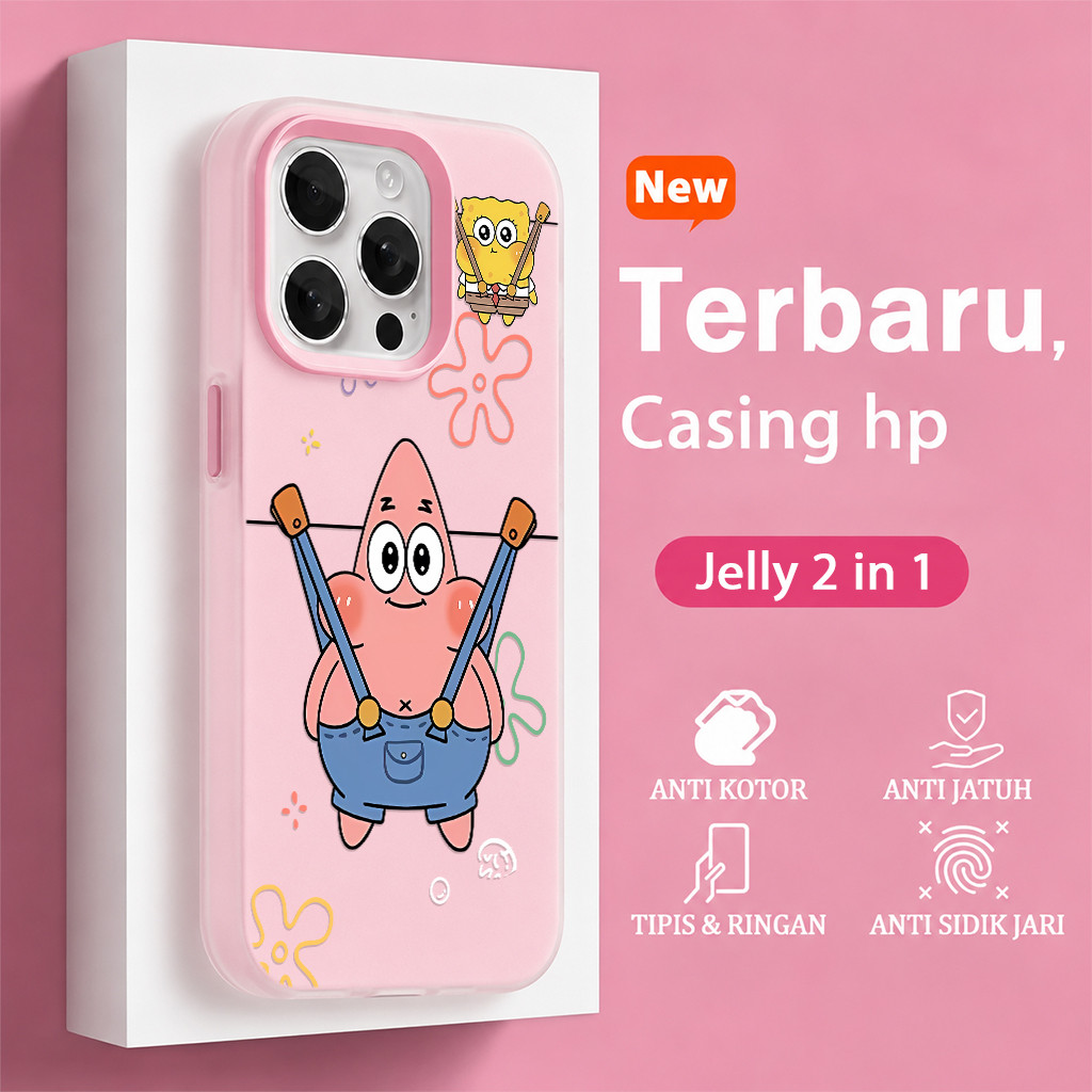 Spongebob Jelly 2 In 1 Peak Safe Casing สําหรับ Samsung A56 A57 5G A07 A37 A17 5G A27 A06 A35 A05S A