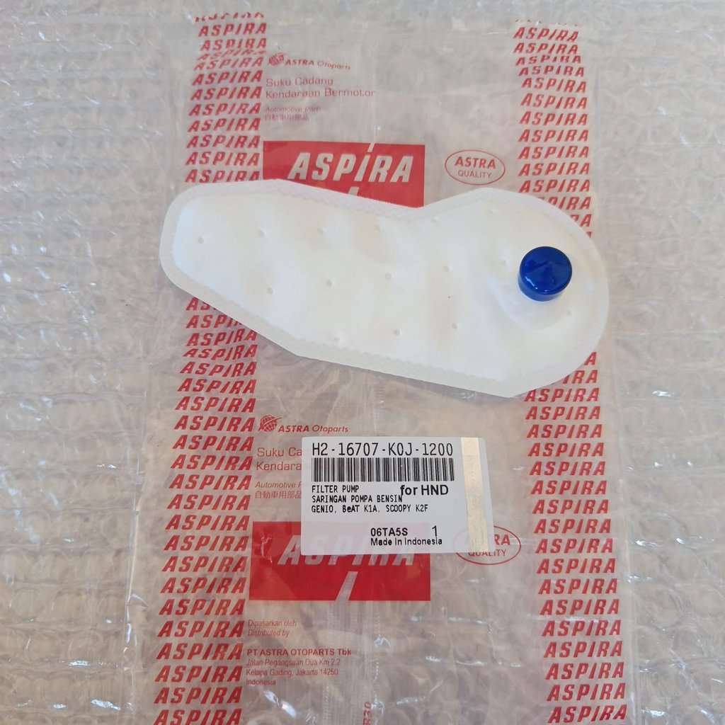 Genio Beat K1A Scoopy K2F ASPIRA H2-16707-K0J-1200 Bz0110 ปั๊มน้ํามันเบนซินกรอง