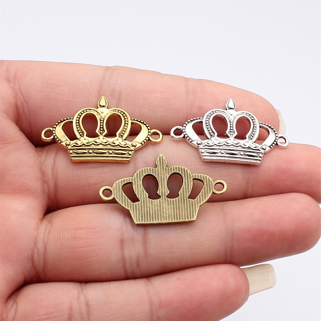 WYSIWYG 10pcs 33x20 มม.3 สี Antique Bronze สีโบราณเงินสี Antique Gold Crown Connector