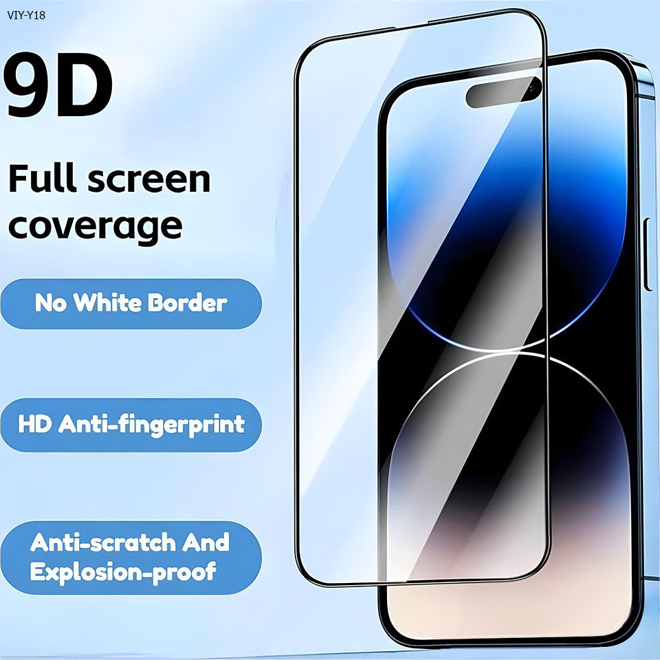 มีกันขอบ For VIVO Y28 Y28S Y27 Y27S Y22 Y22S Y21 Y21S Y21D Y20 Y20i Y19 Y19S Y18 Y18E Pro 4G 5G ฟิล์มกันรอย ใส แบบเต็มจอ