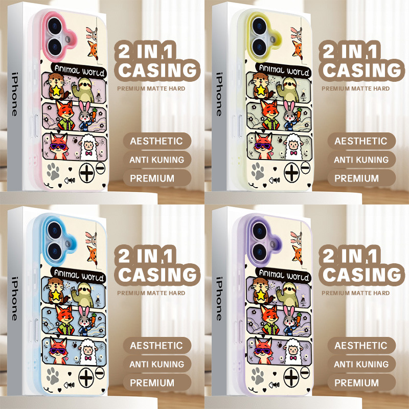 [Infinite Case] การ์ตูนสัตว์น่ารัก 2 In 1 Case Hp Oppo Reno 16 Pro 5G A6C Reno 15 5G 15F A6 A6X Reno