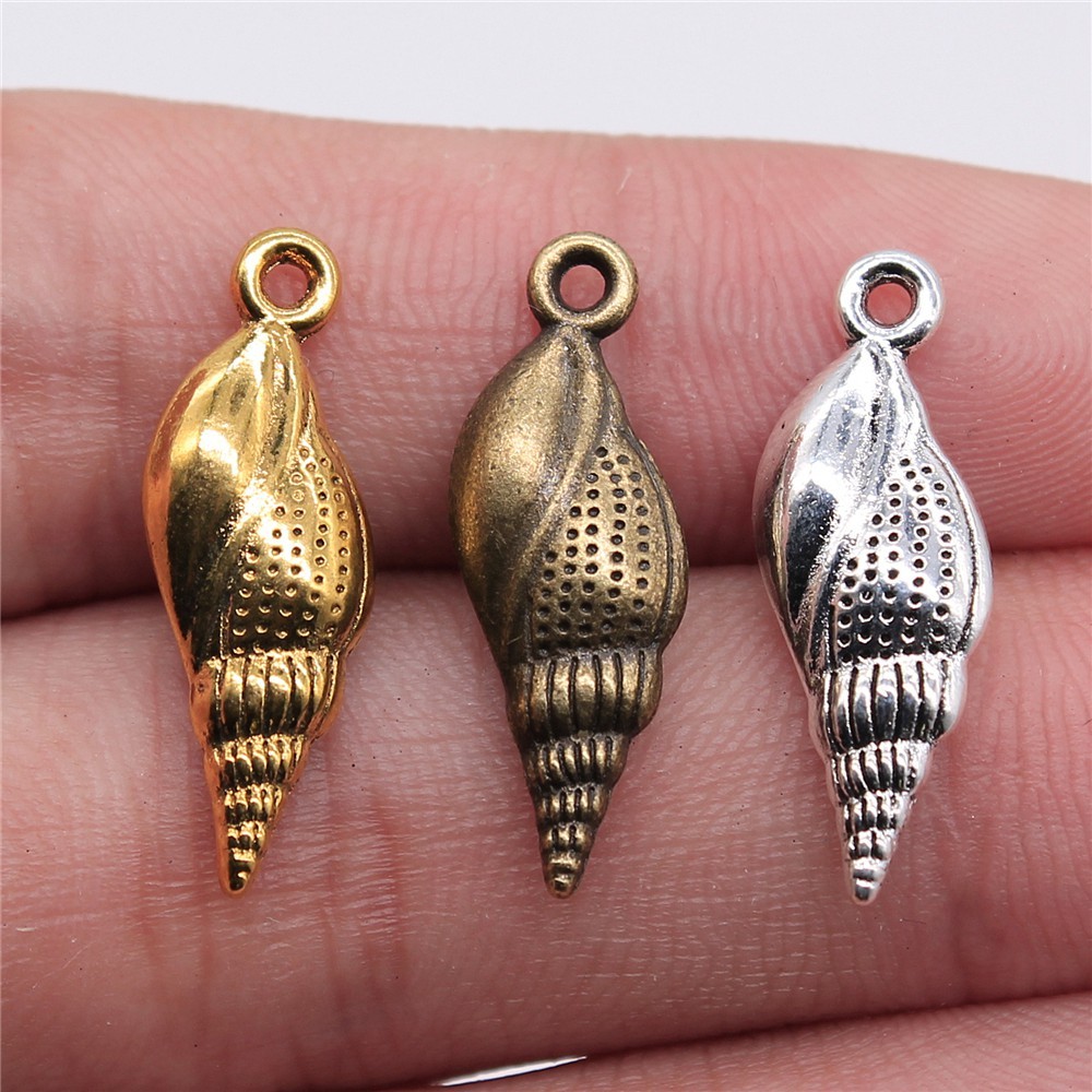 WYSIWYG 10 ชิ้น 24x8 มิลลิเมตร 3 สี Conch Charms Shell Conch Charms สําหรับเครื่องประดับทํา