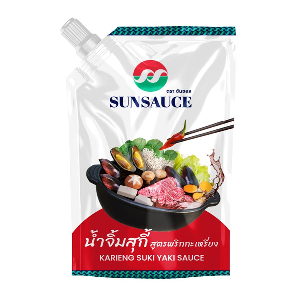 [สินค้าส่งด่วน] ซันซอส น้ำจิ้มสุกี้ สูตรพริกกะเหรี่ยง 500 ก.