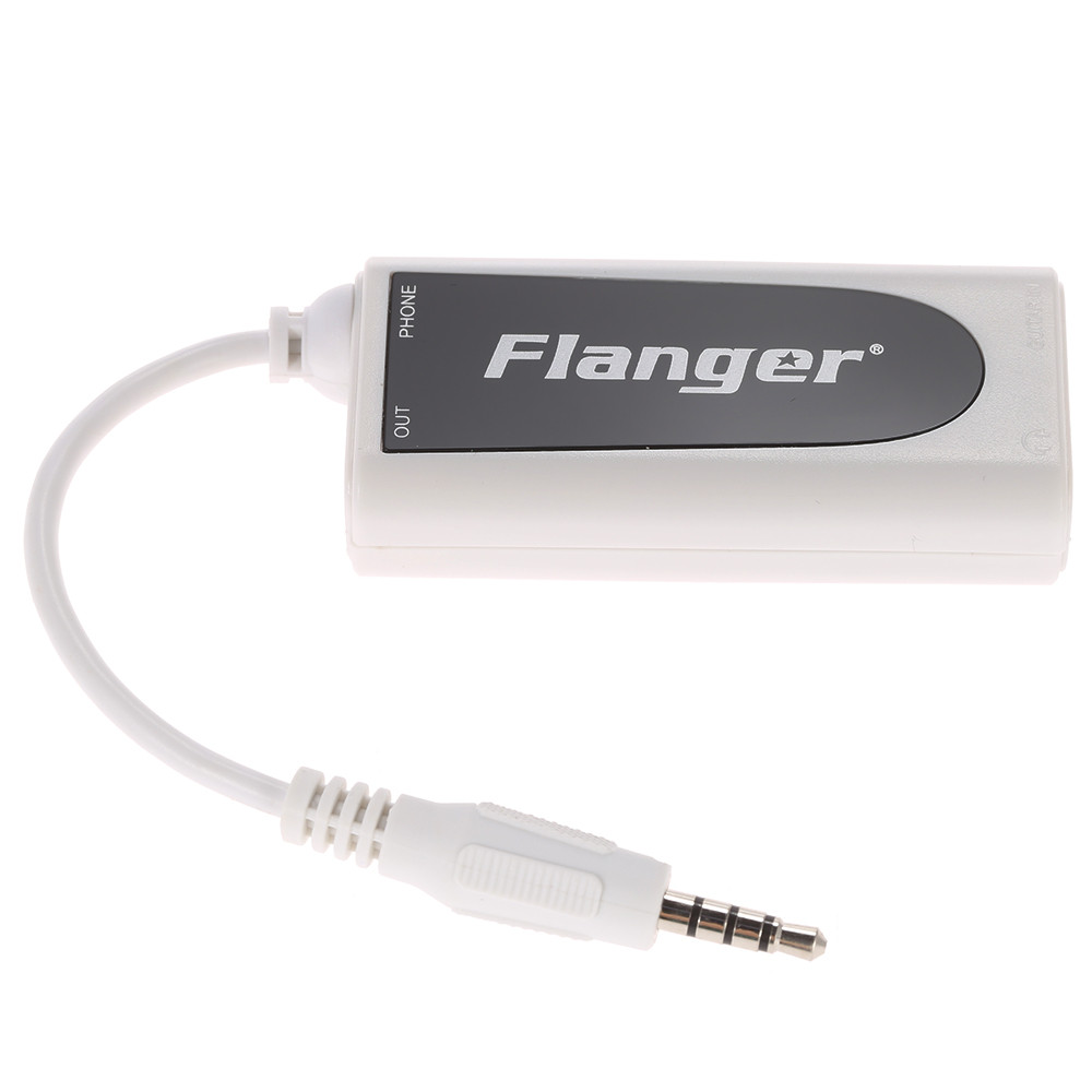 Flanger FC-21 ตัวแปลงขั้วต่อกีตาร์เบสไฟฟ้าไปยังอะแดปเตอร์แท็บเล็ตโทรศัพท์มือถือเข้ากันได้กับ iPhone/