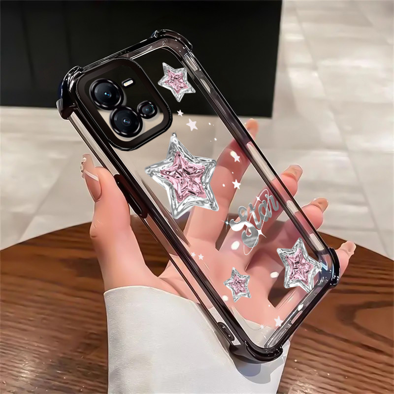 เคสสำหรับ VIVO V25 5G V25 Pro 5G V25E X80 Lite 5G เคสโทรศัพท์ดาวฝาครอบป้องกันซิลิโคนโปร่งใสกันกระแทก