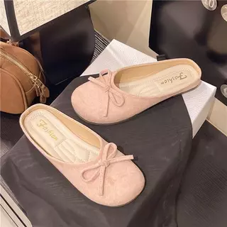 Tikp3 รองเท้าส้นแบนผู้หญิงมีโบว์สวย ใส่สบาย สไตล์มินิมอล เหมาะกับทุกชุด