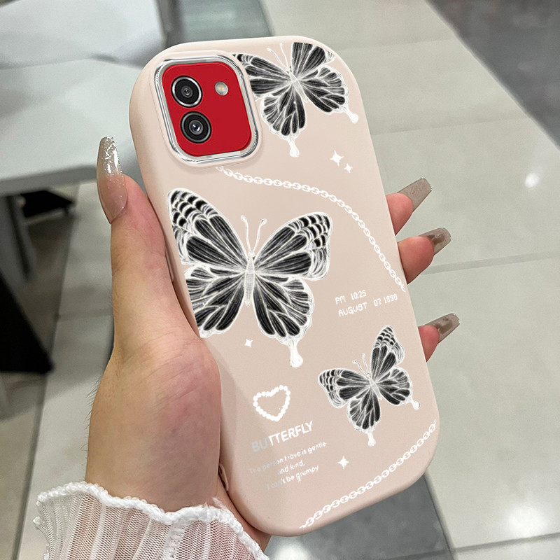 เคสใช้ได้กับ Samsung A04 M04 A04E F04 A03 A03s A02s M02s F02s M13 5G เคสผีเสื้อน้อยน่ารัก