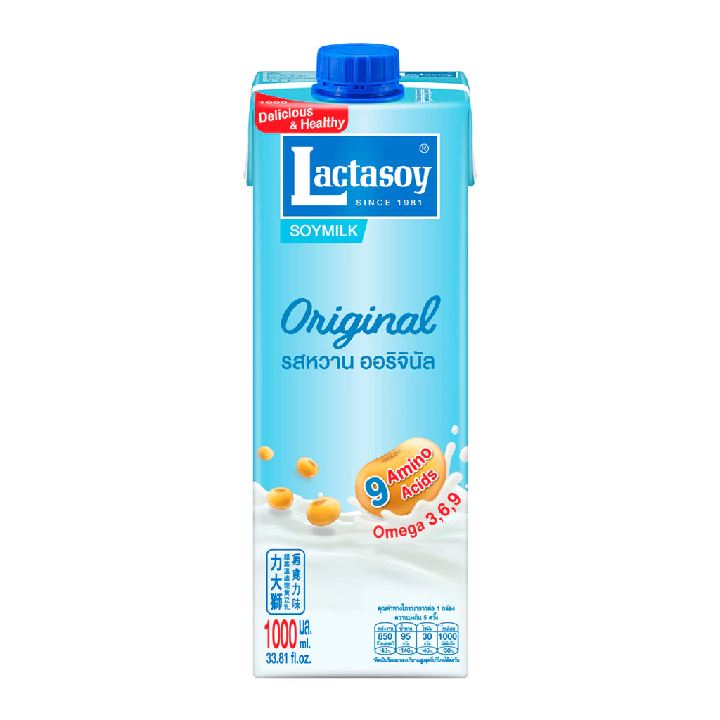 [สินค้าส่งด่วน] แลคตาซอย นมถั่วเหลืองยูเอชที รสหวานออริจินัล 1000 มล.