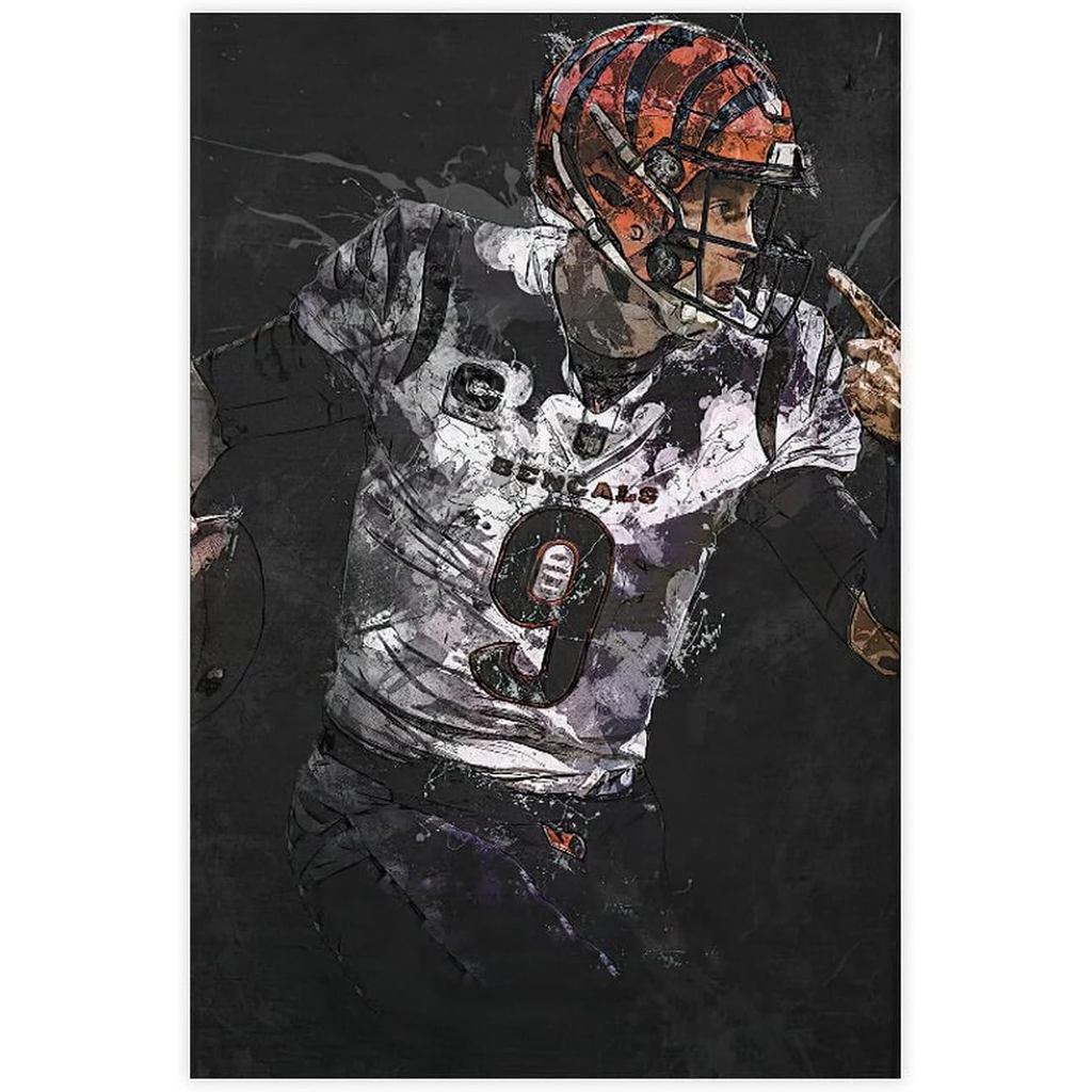 Shou Joe Burrow โปสเตอร์ผ้าใบห้องนอนกีฬาภูมิทัศน์ Office Room ของขวัญ Unframe: 12x18 นิ้ว (30x45 ซม.