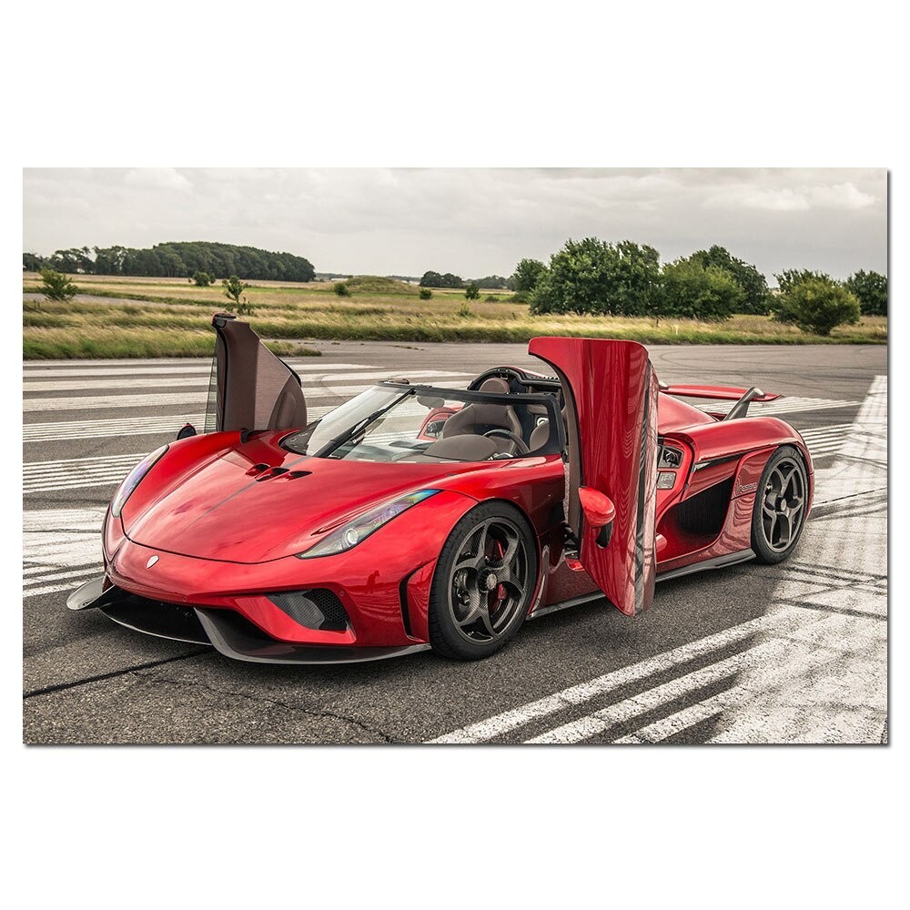 Koenigsegg Regera Supercar ภาพวาดผ้าตกแต่ง 1210