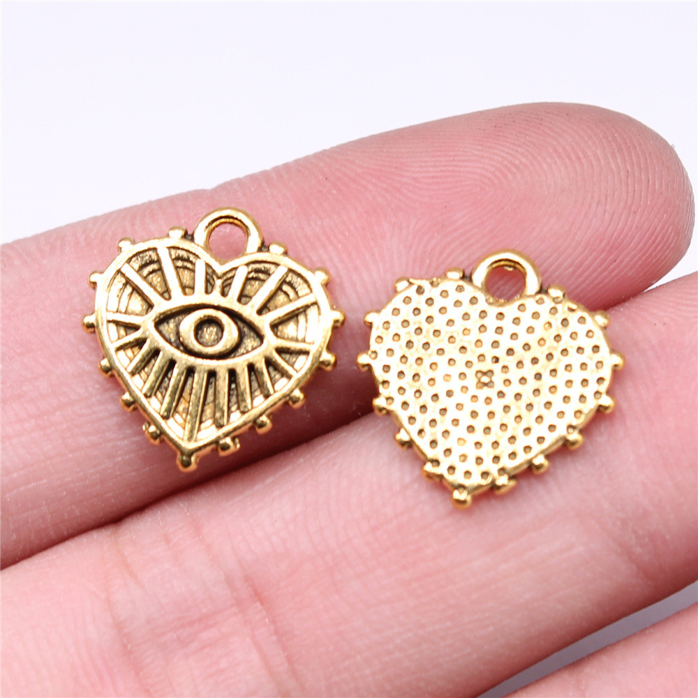 WYSIWYG 10 ชิ้น 16x15 มิลลิเมตร 2 สีรูปหัวใจตา Charms จี้สําหรับเครื่องประดับ DIY ทําเครื่องประดับทําด้วยมือหัตถกรรมผลการค้นหา