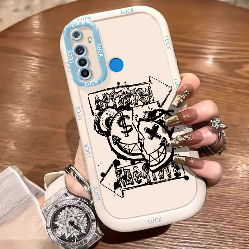 เคส Hp สําหรับ Realme 5 5i 5s 6i C3 C3i Narzo 10 Narzo 10A Narzo 20A Case Bear Doodle Case Cesing an