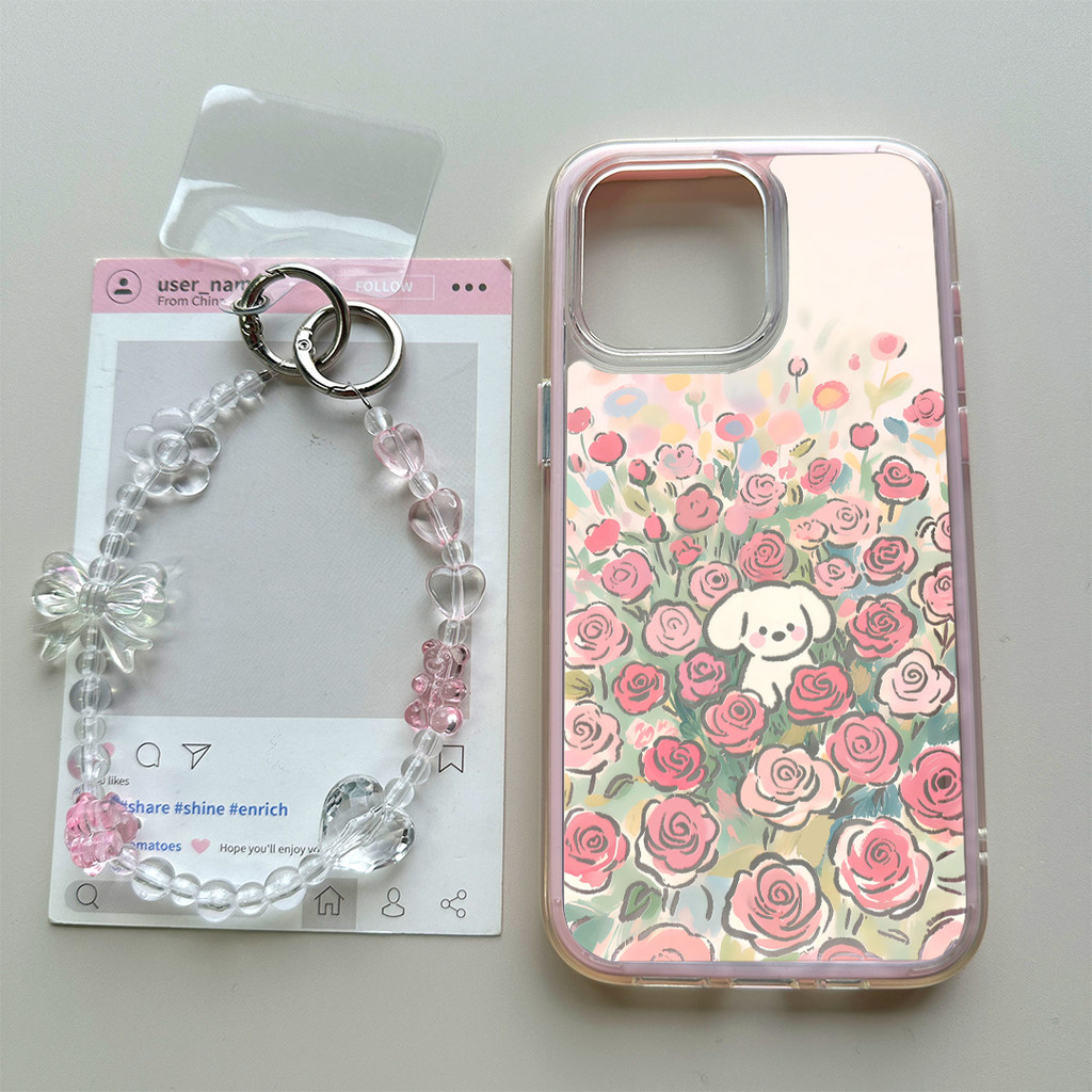 [Infinite Case] Cute Dog Flower Casing Hp Iphone 13 Pro Max 17 Pro Max 16 Plus Ip 12 11 Ip 14 Plus I