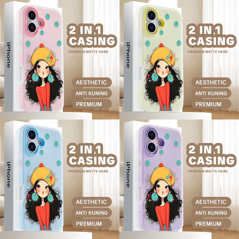 เด็กผู้หญิง [ปลอก 9527] Aesthetic 2 In 1 ปลอก Hp Oppo 16F Reno 16 Pro 5G A6C A6 A6X Reno 15 5G 15F A