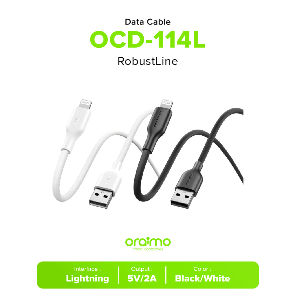Oraimo OCD-114L RobustLine Lightning 2A Fast Charging Data Cable - 1M