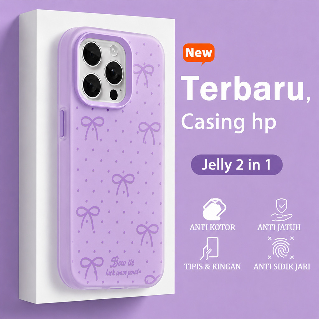 Bow Letter Polkadot Jelly 2 In 1 กรณี Vivo Y05e Y500 Z11 T5 Z11X V70 Fe Y05 Y400 V60 Lite Y21D Z10R 