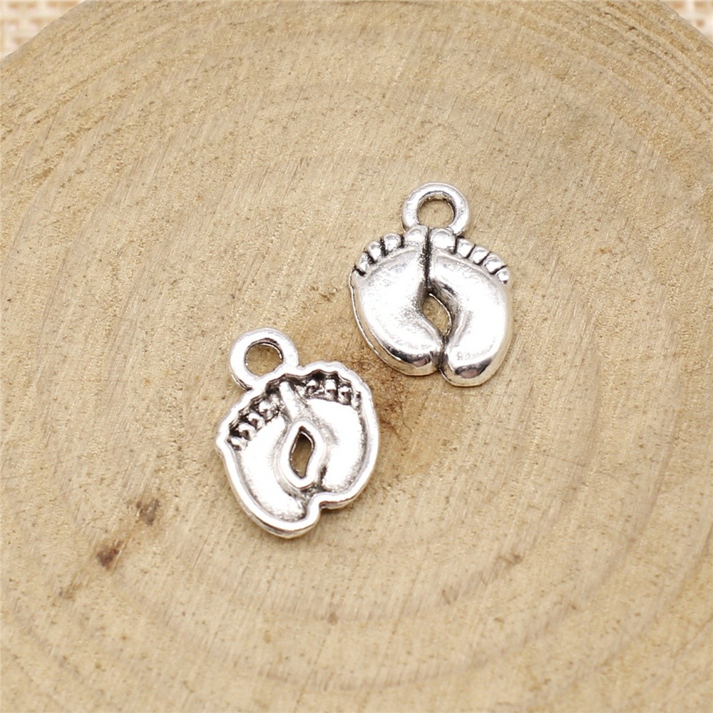 WYSIWYG 40pcs 13x10mm 3 สี Charms Baby Feet Charms Little Feet Charm Feet