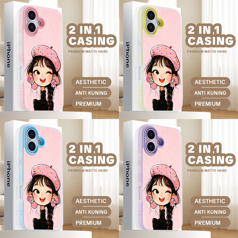 [Infinite Case] Aesthetic Girls 2 In 1 Casing Hp Oppo A6 A6X Reno 15 5G 15F A6T Pro A5 2025 A5X A5I 