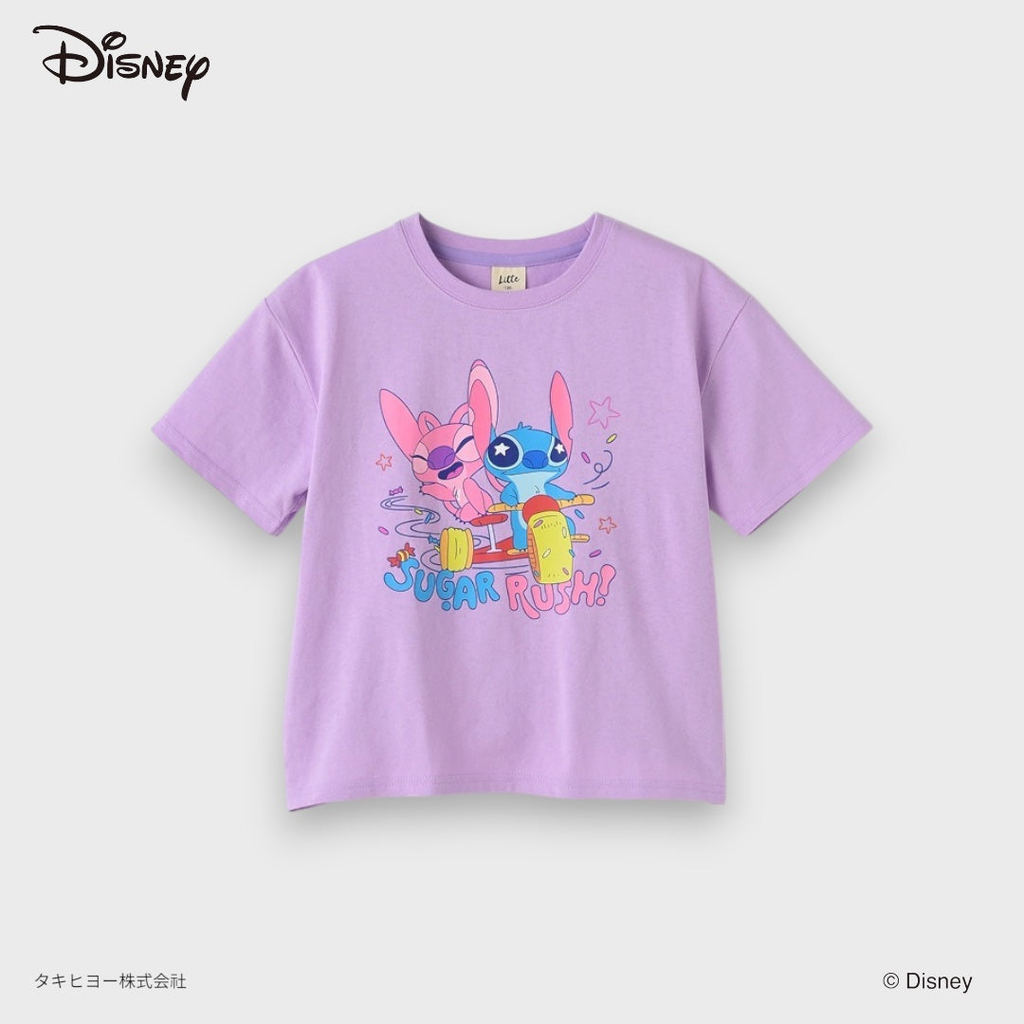 Kids (Size 110-130) Disney Stitch & Angel เสื้อยืดเด็ก Sugar Rush! ลายสติทช์และแองเจิลสุดหวานน่ารักเกินห้ามใจ!