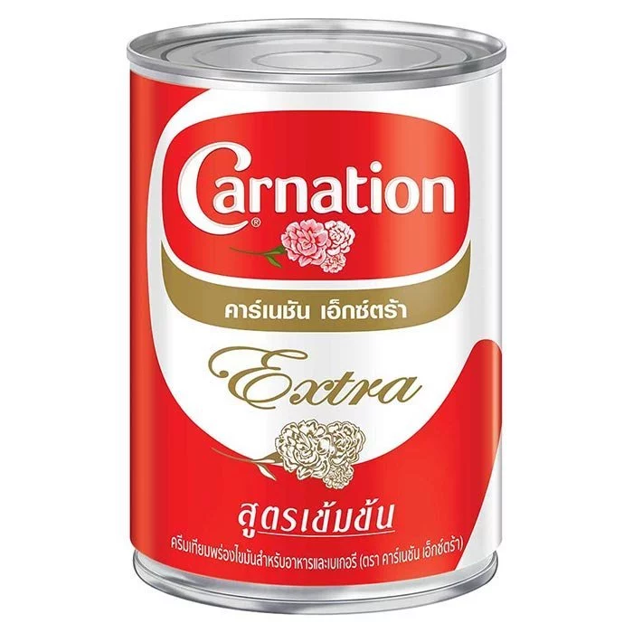 [สินค้าส่งด่วน] คาร์เนชัน เอ็กซ์ตร้า ครีมเทียมพร่องไขมันสำหรับอาหารและเบเกอรี่ 369 มล.