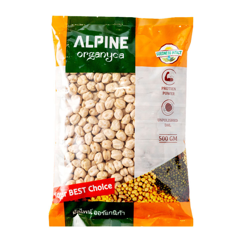 อัลไพน์ ถั่วลูกไก่ 500 ก. (ALPINE Kabuli Chana Dal 500 g) โปโลแมน POLOMAN