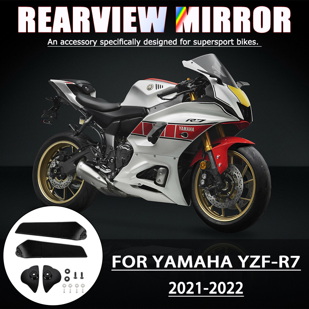 MTKRACING สําหรับ YAMAHA YZF-R7 YZF R7 2021 2022 กระจกมองหลังลมปีกปรับหมุนด้านข้างกระจก Winglet