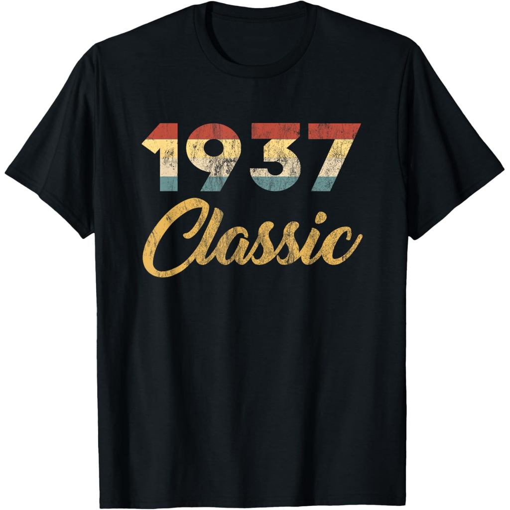 เสื้อยืดผ้าฝ้ายผู้ชาย Vintage 1937 Born 84 Years 84th Birthday T-Shirt