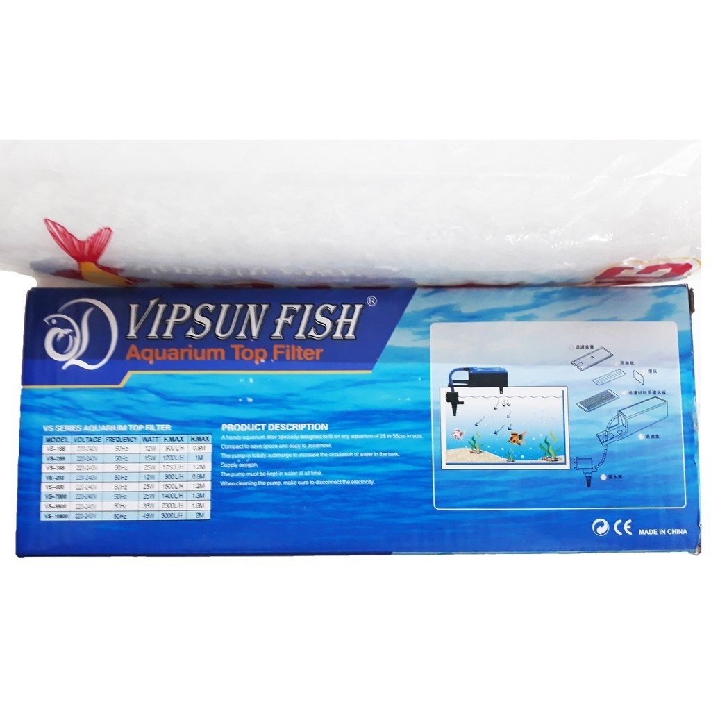ปั๊มน้ําตู้ปลา VS-188, RS-188 & Filter Cotton Vipsun Aquarium ชุดปั๊มกรองน้ํา [VS188](VS)