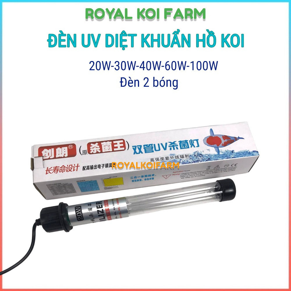 หลอดฆ่าเชื้อโรค UV 20w, 30w, 40w, 60w, 100w Uv ฆ่าเชื้อสําหรับบ่อปลาคาร์ฟ (V)
