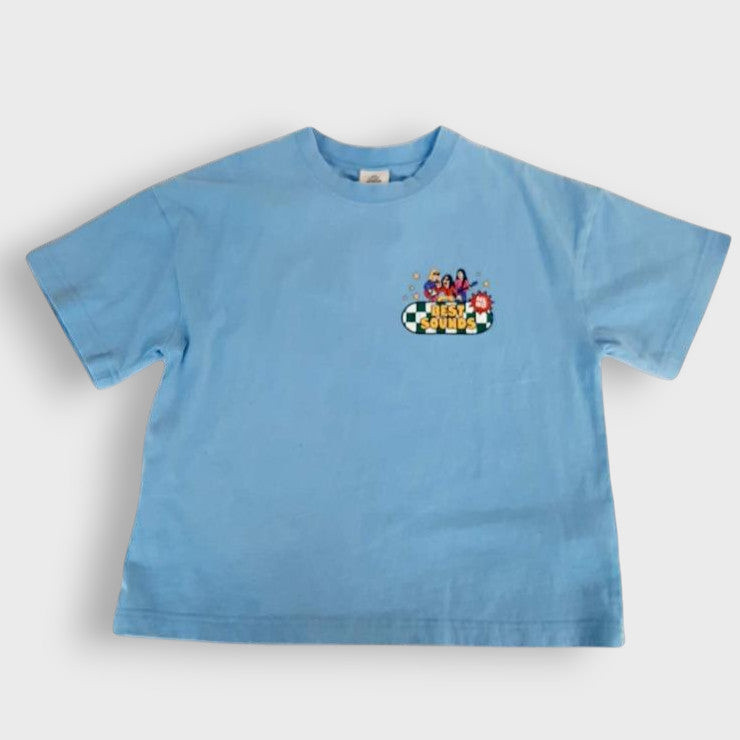 Kids (Size100-120)  เสื้อยืดเด็กสีฟ้า Best Sounds – เปิดโหมดสนุก เสียงหัวเราะดังยิ่งกว่าลำโพง!