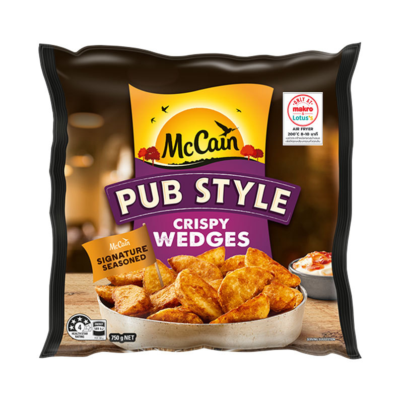แมคเคน มันฝรั่งเวดจ์ผับสไตล์ 750 ก. (MCCAIN Pub Style Crispy Wedges 750 g) โปโลแมน POLOMAN