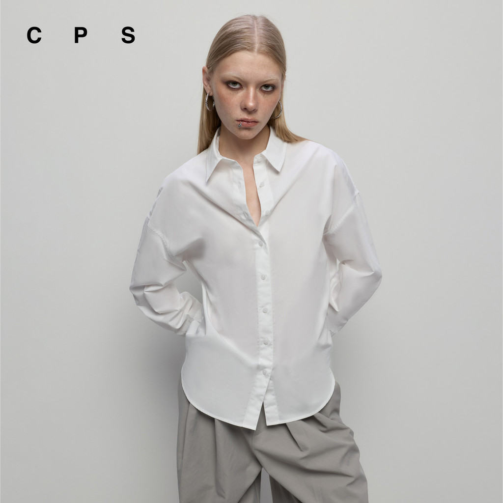CPS เสื้อเชิ้ตทรงโอเวอร์ไซส์ ผู้หญิง OVERSIZED-FIT COTTON SHIRT รุ่น C26WGWA133 (AW26#P1)