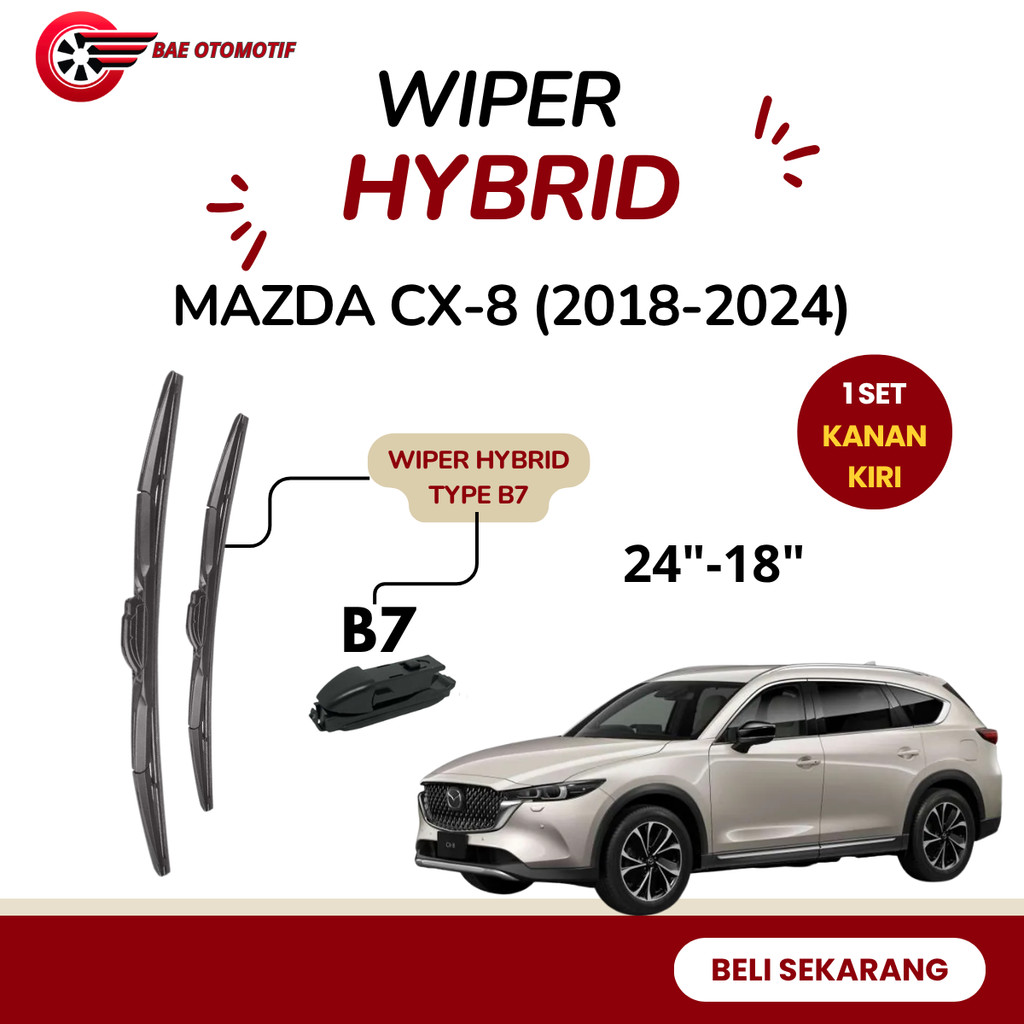 Mazda CX-8 Wiper 2018-2024 Hybrid Car Windshield Package 1 Set Front