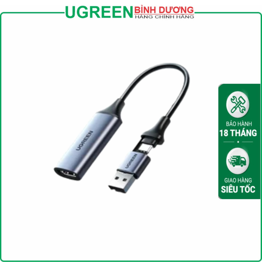 สายวิดีโอ HDMI เป็น USB + Type-C 60HzUgreen 40189