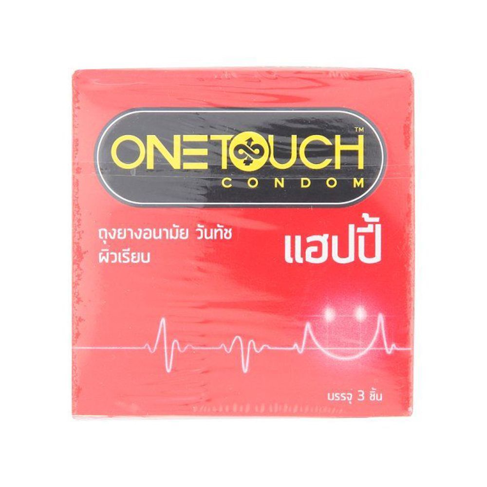 วันทัชแฮปปี้ถุงยางอนามัยผิวเรียบ3ชิ้น