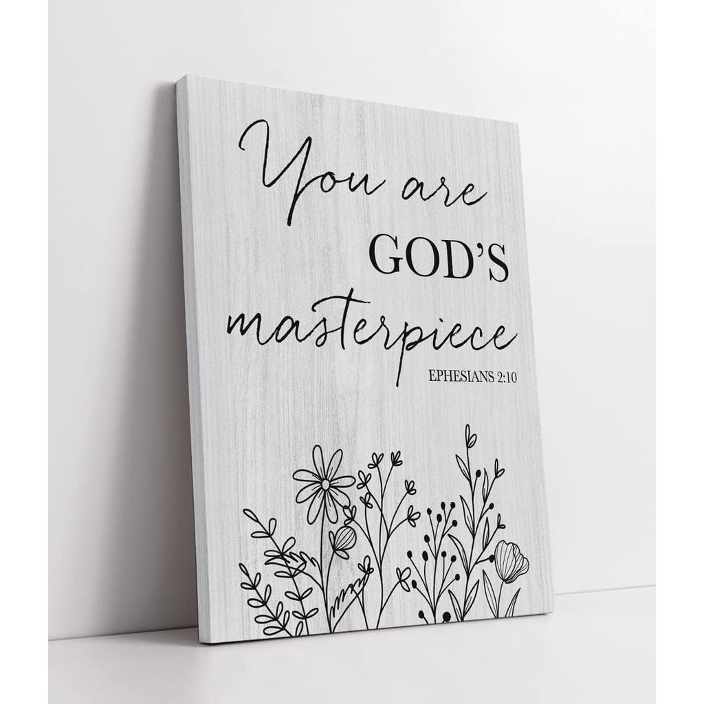LiTiu Farmhouse Christian คําคมพระคัมภีร์ Verse Ephesians 2:10 You Are Gods Masterpiece ดอกไม้กรอบ W