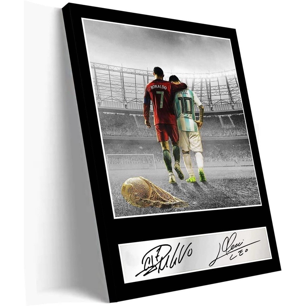 Lionel Messi Cristiano Ronaldo Football Canvas Poster Room Wall Decor