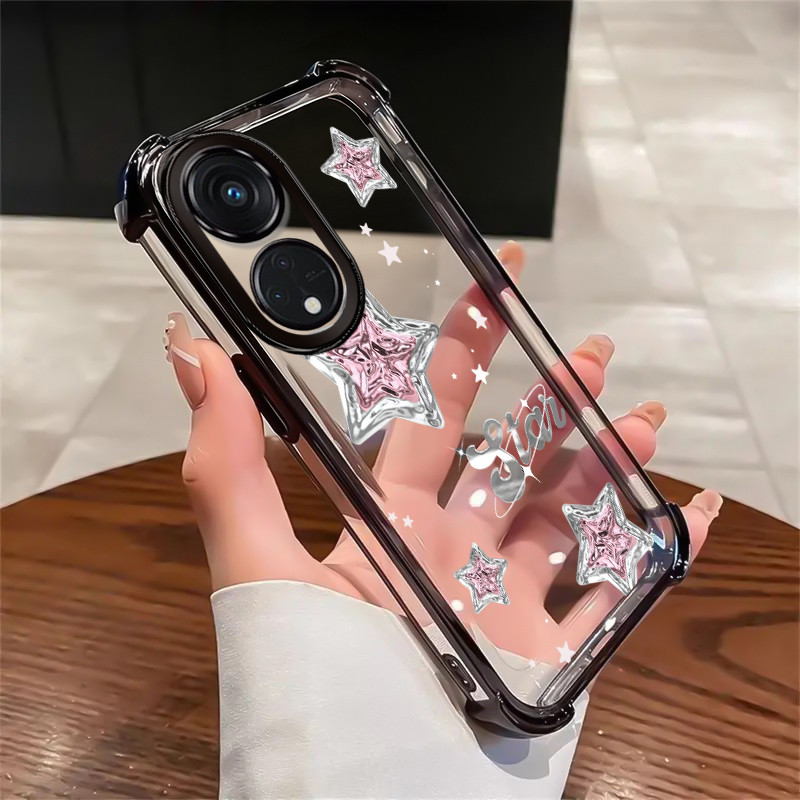 เคสสำหรับ OPPO Reno 8T 5G เคสโทรศัพท์ดาวฝาครอบป้องกันซิลิโคนโปร่งใสกันกระแทก