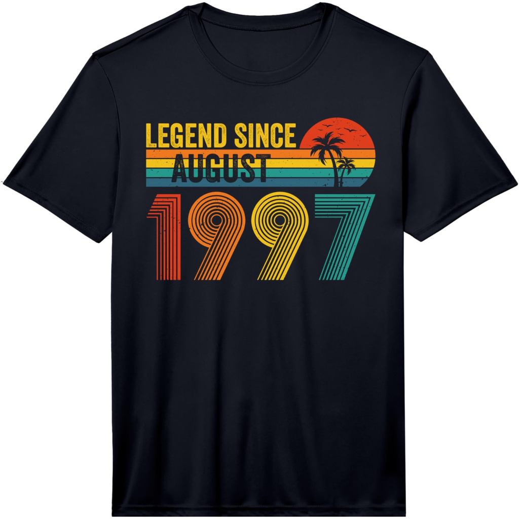 เสื้อยืดผ้าฝ้ายผู้ชาย บุรุษตํานานตั้งแต่เดือนสิงหาคม 1997 ผู้ชายผู้หญิงวันเกิด 1997 เสื้อยืดประสิทธิ