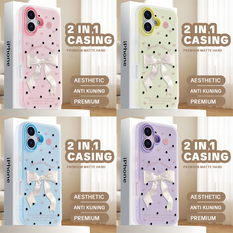 Dot [Infinite Case] Bow 2 In 1 Casing Hp Oppo Reno 15 5G 15F A6 A6X A6T Pro A6S Reno 14F 14 A5 2025 