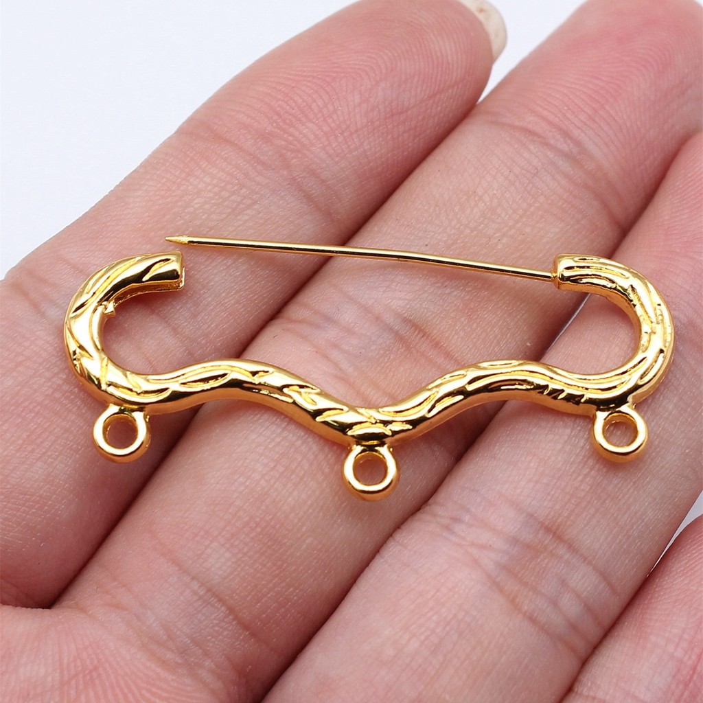 WYSIWYG 10pcs 46x20 มม.3 สีเข็มกลัด Pin Charms Connector อุปกรณ์เสริมสําหรับ DIY เครื่องประดับทํา Handmade ผลการค้นหาเครื่องประดับ