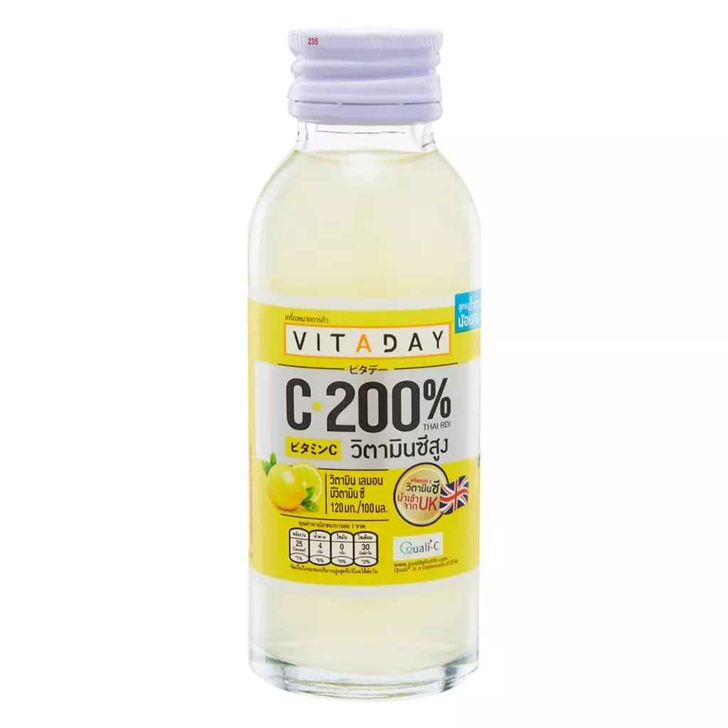[สินค้าส่งด่วน] วิตอะเดย์ เลมอน ดริ๊งค์ น้ำเลมอน 20% จากน้ำเลมอนเข้มข้นผสมวิตามินซี สูตรน้ำตาลน้อยกว่า 100 มล.