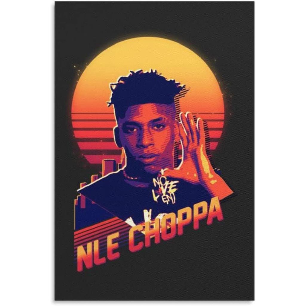 YFFS NLE Choppa Rapper โปสเตอร์ 033 ผ้าใบโปสเตอร์ตกแต่งห้องนอนกีฬา Landscape Office Room Decor ของขว