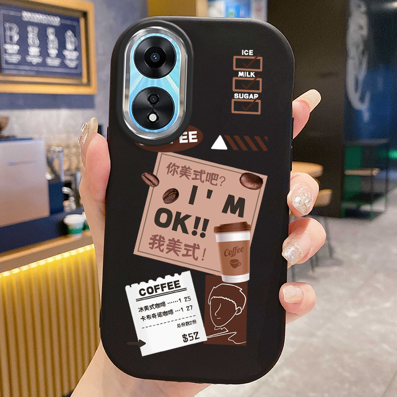 กรณีใช้ได้กับ OPPO A58 5G A78 5G A58X 5G A1X A2X 5G A78 A79 5G A2 5G Creative Coffee Case