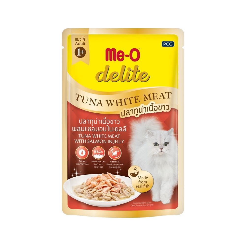 [สินค้าส่งด่วน] มีโอ ดีไลท์ ทูน่าเนื้อขาวแซลมอนเยลลี่70ก
