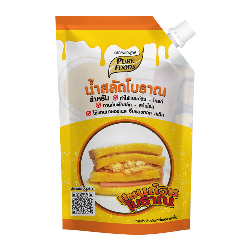 เพียวฟู้ดส์ น้ำสลัดโบราณ 450 ก. (PURE FOODS Boran Salad Cream 450 g) โปโลแมน POLOMAN